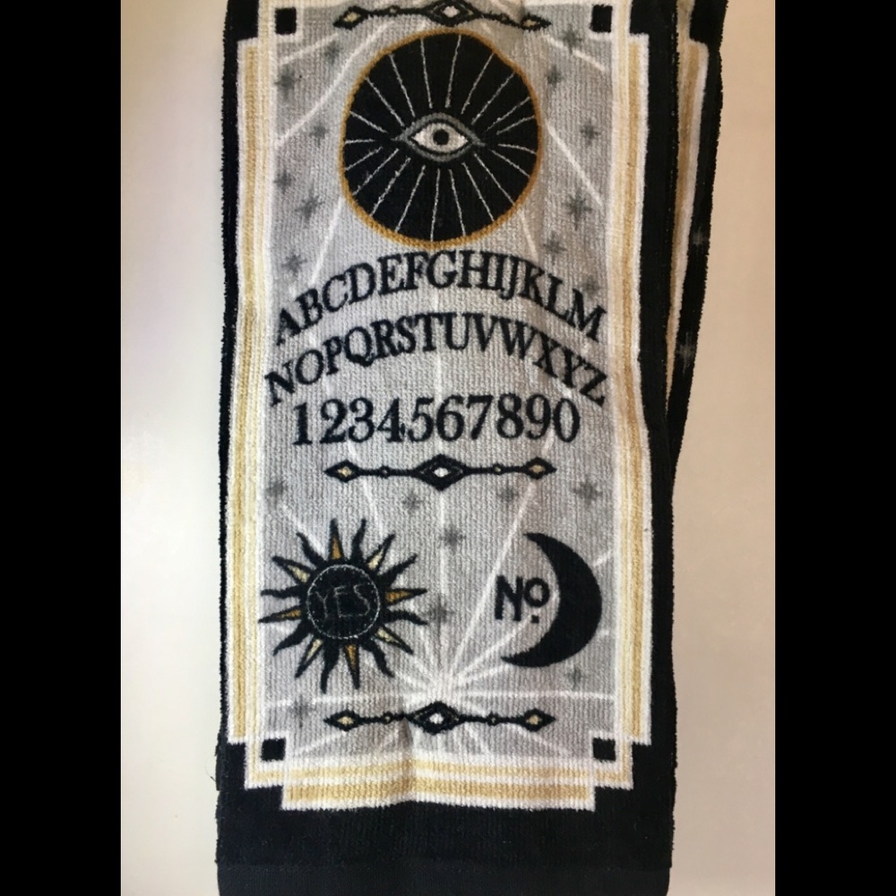 3 Halloween Spirit Board Kitchen Towels Eye Yes No